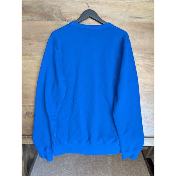 Triumph Motorcycles Radial Sweatshirt Mens XL Cobalt Blue Crew Neck LSWS2451 NWT - Picture 2 of 5